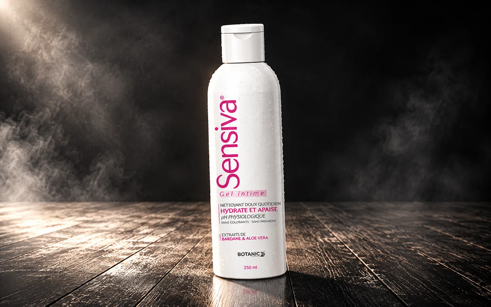 Sensiva gel bottle label design for CPG retail